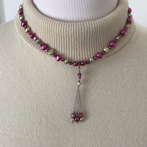 Lilly Pulitzer Pink/Green Seed Pearl Necklace